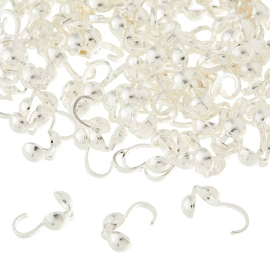 12 Packs: 150 ct. (1,800 total) 9mm Silver Clam Shell Crimp Bead Covers by Bead Landing&#x2122;